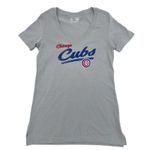 Campus Lifestyle MLB Chicago Cubs Women's Short Sleeve V-Neck T-Shirt in Gray, Medium Photo 1