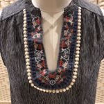 THML Sleeveless Embroidered Notch Neck Top Size XS Anthropologie Photo 1