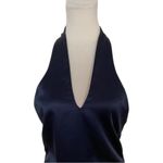 NWT Lelis Collection Women's Navy Blue Satin Lined V Neck Halter Dress Size S Photo 1