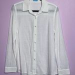 J. McLaughlin Cotton Gauze Button Up Shirt Women Size XS Coastal Beach Preppy Photo 0