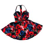 Bebe X NAVEN Floral Print Halter Sweetheart Plunge Neckline Mini Dress size 4 Photo 4