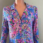Lilly Pulitzer  Sleepwear Pajama Top Womens Medium Pink Floral Button Down #172 Photo 5