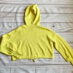 American Eagle Lemon Yellow Oversize Crop Hooded Sweater Size XS Photo 7