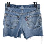 Levi's Levi’s SZ 28 High-Rise 505 Jean Shorts Zip-Fly Distressed Frayed Hems Blue Photo 3