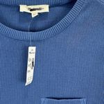 Madewell Garment Dyed Ribbed Crewneck Pocket Tee Shirt Delphinium Blue XXS NWT Photo 8