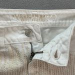 American Eagle Denim Jean Shorts Womens 8 White Sequin Fringe Embellished Frayed Photo 4