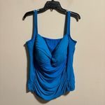 La Blanca  Island Goddess Over The Shoulder Sweetheart Tankini Blue Plus Size 22W Photo 2