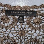 Carmen Marc Valvo Carmen Marc Vavlvo Tan 2Pc Crochet With Sparkly Beads Tank Top & Cardigan XL Photo 13
