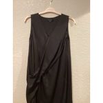 All Saints Annis knee length Dress Black Draped Front Sleeveless V-neck size 6 Photo 3