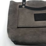 PANHANDLE RED LEATHER COMPANY Logo Branded Gray/Black Double Handles Tote Purse Photo 2