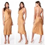 Young Fabulous and Broke Gold Halter Cow Neck Backless Satin Slip Dress Size S Photo 1