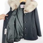 Vintage 1950s Claire Dratch Bethesda Fox Fur Collar Virgin Wool Jacket Coat S Photo 13