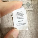 Vintage Rhythm Linen Blend Midi Shirt Dress Size 10 Petite Tie Waist Coastal Tan Photo 6