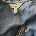 Crown & Ivy Blue & White Tie Due Surplice Flutter Sleeve Midi Dress Size Medium Photo 7