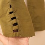 Cartonnier Anthropologie Trouser Ankle Pants Women's 6 Green Cutout Hem Stretch Photo 2