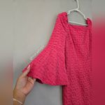 Trina Turk Pink Square Neck Bell Sleeve Sheath Dress Photo 3