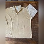 EXPRESS Tricot Beige 1/4 Zip Long Sleeve Velour Pullover Size XL Photo 4