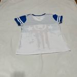 Marvel  Captain America Graphic Tee Women’s Size Large Red White Blue Stars Photo 2