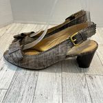 Stuart Weitzman  Tweed SlingbackHeels Neutral Peep ToeQuiet Luxury Y2K 7.5N Photo 2