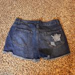 Others Follow Denim Shorts Star Distressed Frayed Hem Blue Medium Photo 5