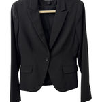 EXPRESS  Design Studio Preppy Work Casual Black Single Button Blazer Women's 6 Photo 0