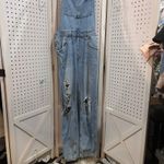 H&M  Denim Overalls Distressed Ripped Light Wash Blue Jeans Size 6 Photo 3
