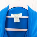 Victoria's Secret VTG  Womens Silk Pajama Top Size M Blue Gold Label Quiet Luxury Photo 3