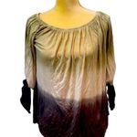 Urban X rayon/ spandex green/gray/white tie dye off shoulder top. Size Medium. Green Photo 3