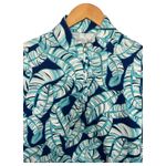 SanSoleil Top Womens Small Green Leaf Print Quarter Zip UPF 50 Pullover Golf Blue Photo 4