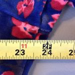 Vintage National Robe Size L Royal Blue Flroal Snap Front Velvet House Coat Rare Photo 10