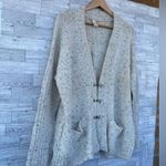 white + warren wool cashmere 3 hook grandpa cardigan oatmeal size medium Tan Photo 2