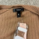 AQUA Cashmere Cutout Ribbed Knit Sweater Womens Large NWT Tan Brown Career Photo 2