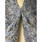 Maryline Made in Italy Boucle Waterfall Blue Open Cardigan Metallic Thread M Size M Photo 1