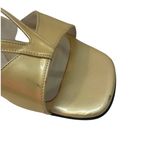Stuart Weitzman Yellow Patent Leather Slip on Sculptural Wedge Mules Size 7.5 Photo 7