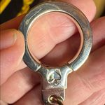 Kate Spade  New York Suede Fox Tassel Keychain Gold Tone Charm Silver Tone Chain Photo 4