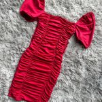 Oh Polly Red Ruched Dress Photo 2