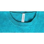 Aeropostale  Womens Soft Cropped Cable Knit Turquoise Blue Sweater Size L Photo 3