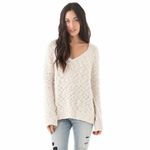 Free People SHAGGY BEAR PULLOVER SONGBIRD CREAM IVORY WHITE SWEATER XS Photo 1