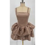 New! OW Collection Bubble Peplum‎ Mini Dress Taupe Size XS $330 Tan Photo 1