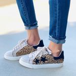 Leopard Faux Suede Star Sneaker Multi Size 5.5 Photo 0