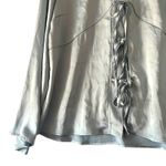 A New Day XL Blue Lace Up Blouse Long Sleeve Collared Top Womens Photo 2