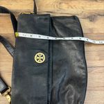 Tory Burch Dena Fold Over Black Distressed Leather Crossbody Purse Bag Photo 7