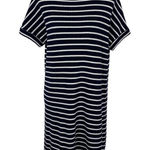 Emberley Striped Dress XS Blue White Short Sleeve Nautical Coastal Preppy Resort Photo 0