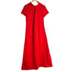 STAUD  Ilana Red High Neck A-Line Short Sleeve Long Cocktail Dress Size Small Photo 5