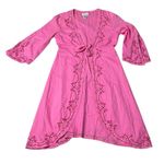 Lilly Pulitzer  Pink Cover Up Robe Embroidered Open Tie Front 100%?Cotton Size XS Photo 4