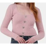 No Boundaries NWT  Rhinestone Butterfly Cardigan Sweater in Size M Photo 1