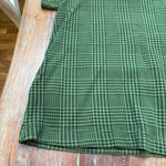 Bryn Walker  Green Black Plaid Tunic Top Cowl Neck Large Cozy Chic Photo 2