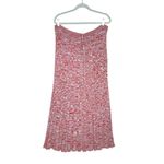 Christopher Esber Mélange Pleated Knit Tie Ribbed Maxi Skirt Red Medium Marled Photo 3