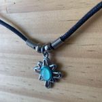 Sarah Coventry Black and Turquoise Necklace Silver Photo 2