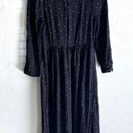 Madewell Alicia Long-Sleeve Midi Dress Night Stars Sz 0 Celestial Witchy Black Photo 3